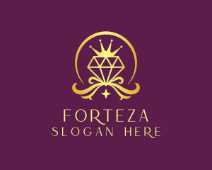 Diamond Crown Gemstone logo design