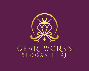 Diamond Crown Gemstone logo design