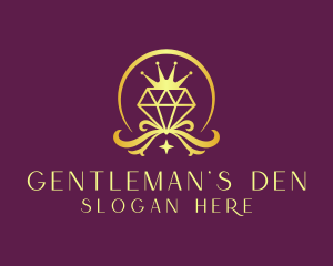 Diamond Crown Gemstone logo design