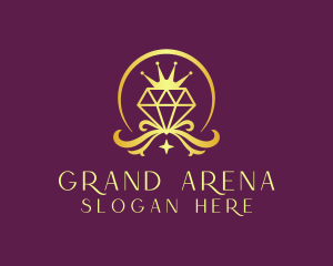 Diamond Crown Gemstone logo design