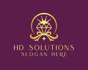 Diamond Crown Gemstone logo design