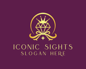 Diamond Crown Gemstone logo design