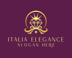 Diamond Crown Gemstone logo design