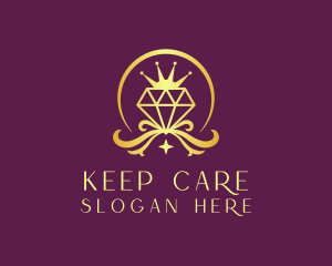 Diamond Crown Gemstone logo design