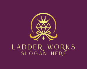 Diamond Crown Gemstone logo design