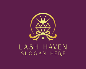 Diamond Crown Gemstone logo design