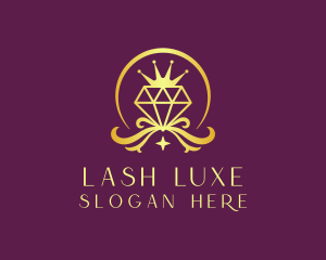 Diamond Crown Gemstone logo design