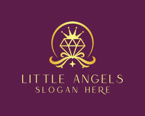 Diamond Crown Gemstone logo design