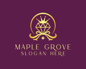 Diamond Crown Gemstone logo design