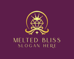 Diamond Crown Gemstone logo design