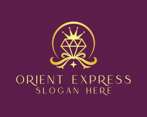 Diamond Crown Gemstone logo design