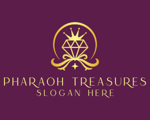 Diamond Crown Gemstone logo design