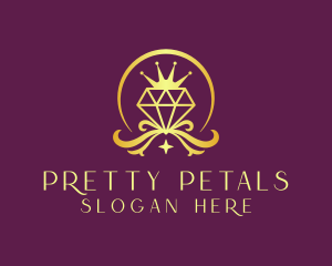 Diamond Crown Gemstone logo design