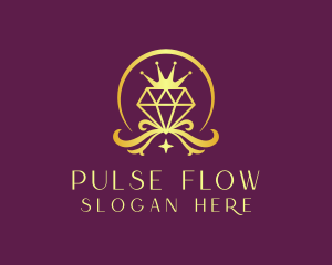 Diamond Crown Gemstone logo design