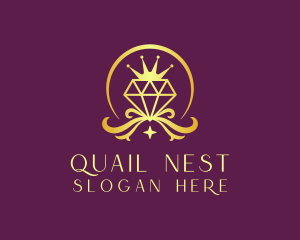 Diamond Crown Gemstone logo design