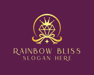 Diamond Crown Gemstone logo design