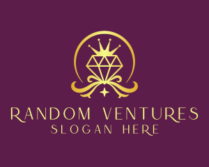 Diamond Crown Gemstone logo design