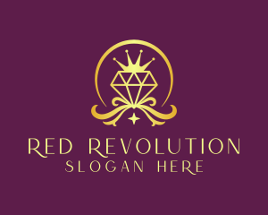 Diamond Crown Gemstone logo design