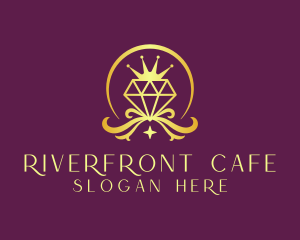 Diamond Crown Gemstone logo design