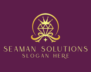 Diamond Crown Gemstone logo design