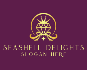 Diamond Crown Gemstone logo design