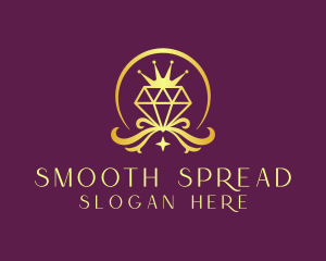 Diamond Crown Gemstone logo design