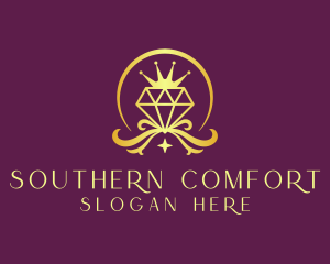 Diamond Crown Gemstone logo design