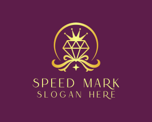 Diamond Crown Gemstone logo design