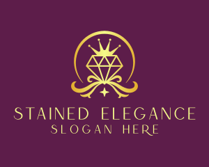 Diamond Crown Gemstone logo design