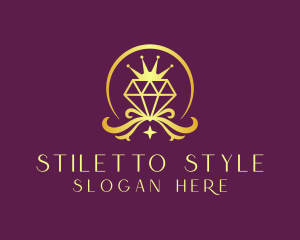 Diamond Crown Gemstone logo design