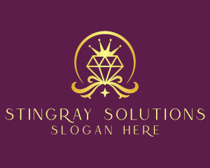 Diamond Crown Gemstone logo design