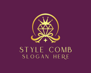 Diamond Crown Gemstone logo design