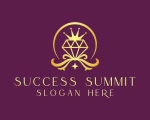 Diamond Crown Gemstone logo design