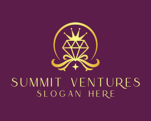 Diamond Crown Gemstone logo design