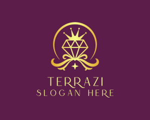 Diamond Crown Gemstone logo design