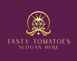 Diamond Crown Gemstone logo design