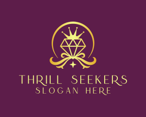 Diamond Crown Gemstone logo design