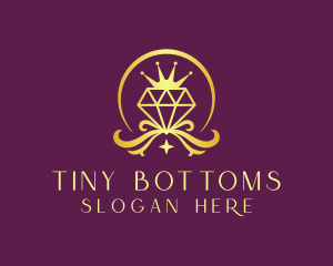 Diamond Crown Gemstone logo design