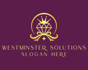 Diamond Crown Gemstone logo design