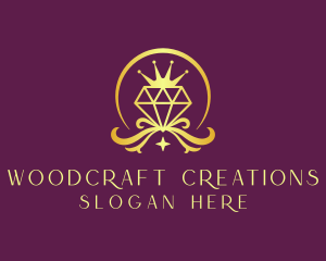 Diamond Crown Gemstone logo design