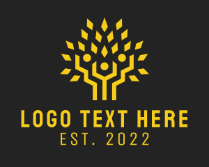 Diversity - Gold Human Tree Foundation logo design