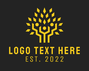 Tree - Gold Human Tree Foundation logo design