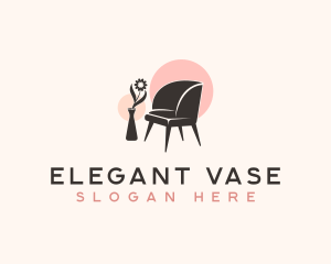 Vase - Flower Vase Chair logo design