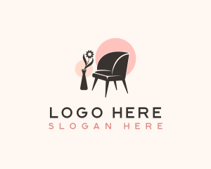 Upholstery - Flower Vase Chair logo design