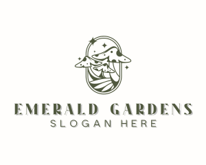 Natural Gardening Mushroom logo design