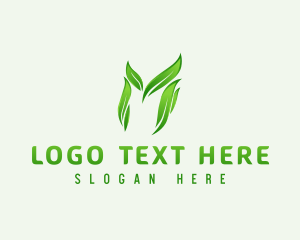 Plant - Eco Leaf Letter M logo design