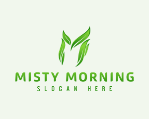 Eco Leaf Letter M logo design