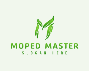 Eco Leaf Letter M logo design