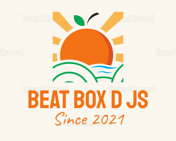 Tropical Orange Sunset Logo