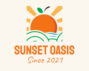 Tropical Orange Sunset logo design